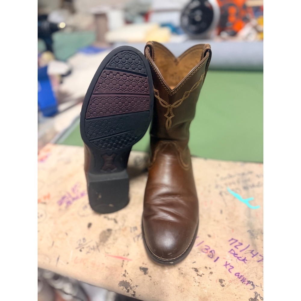Ariat Heritage Roper Men 10.5 Brown Good Leather Western Work Boots